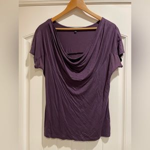 Women’s Slouch Neckline Blouse Flattering Soft Sexy Cleavage Short Sleeve